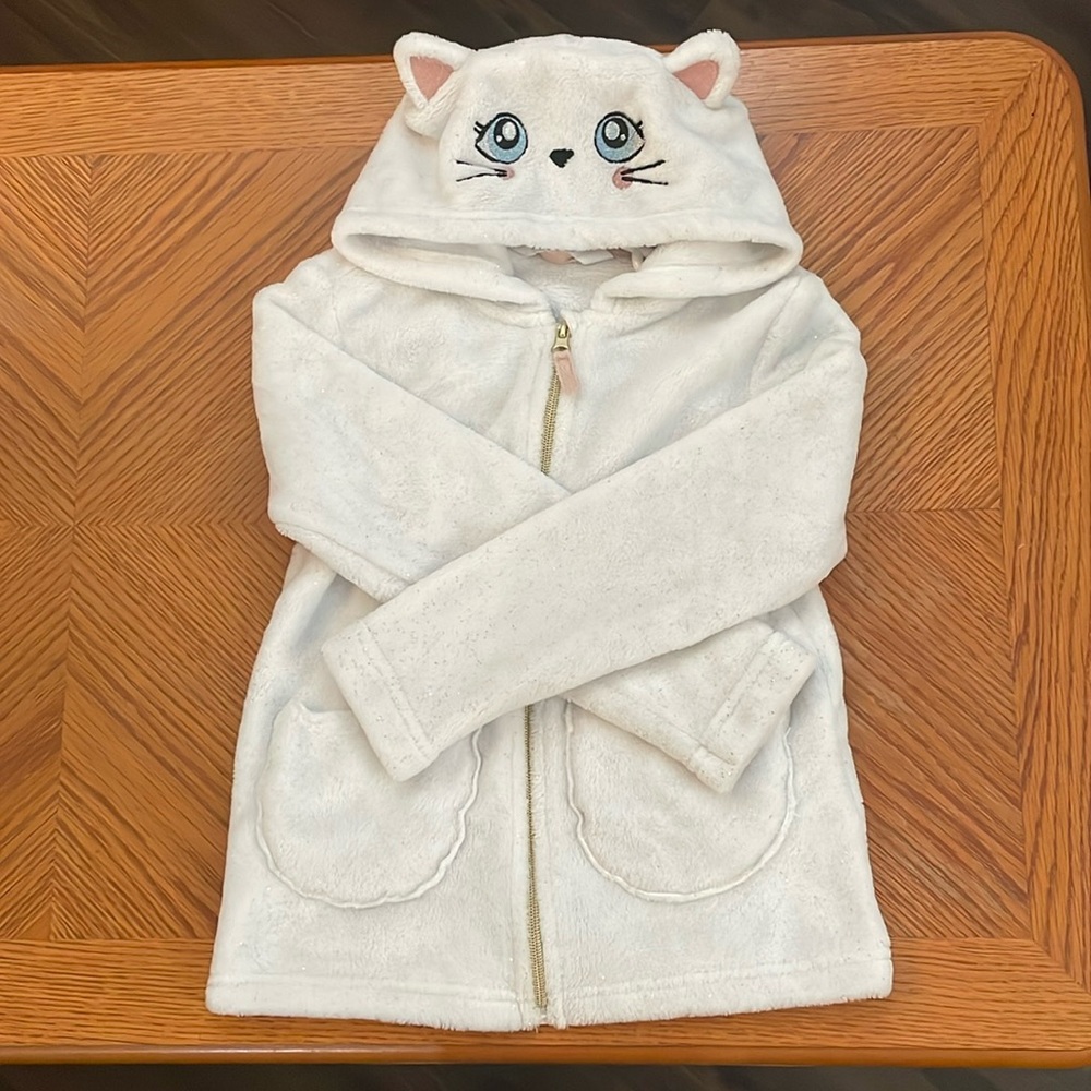 Girls Kitty Cat Furry Hoodie (Disney/Aristocats) Size 6-8